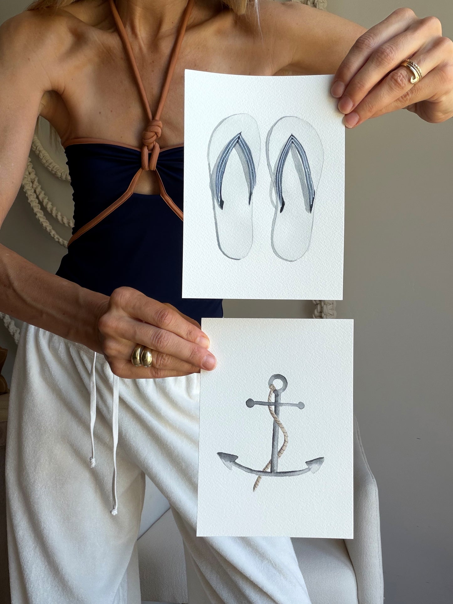 Flip Flop watercolor original art