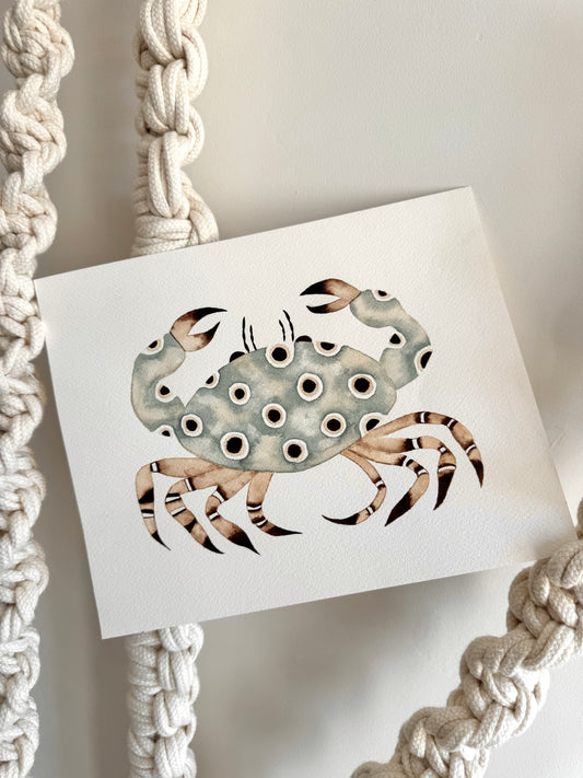 Teal Original Crab No. 3 Artwork