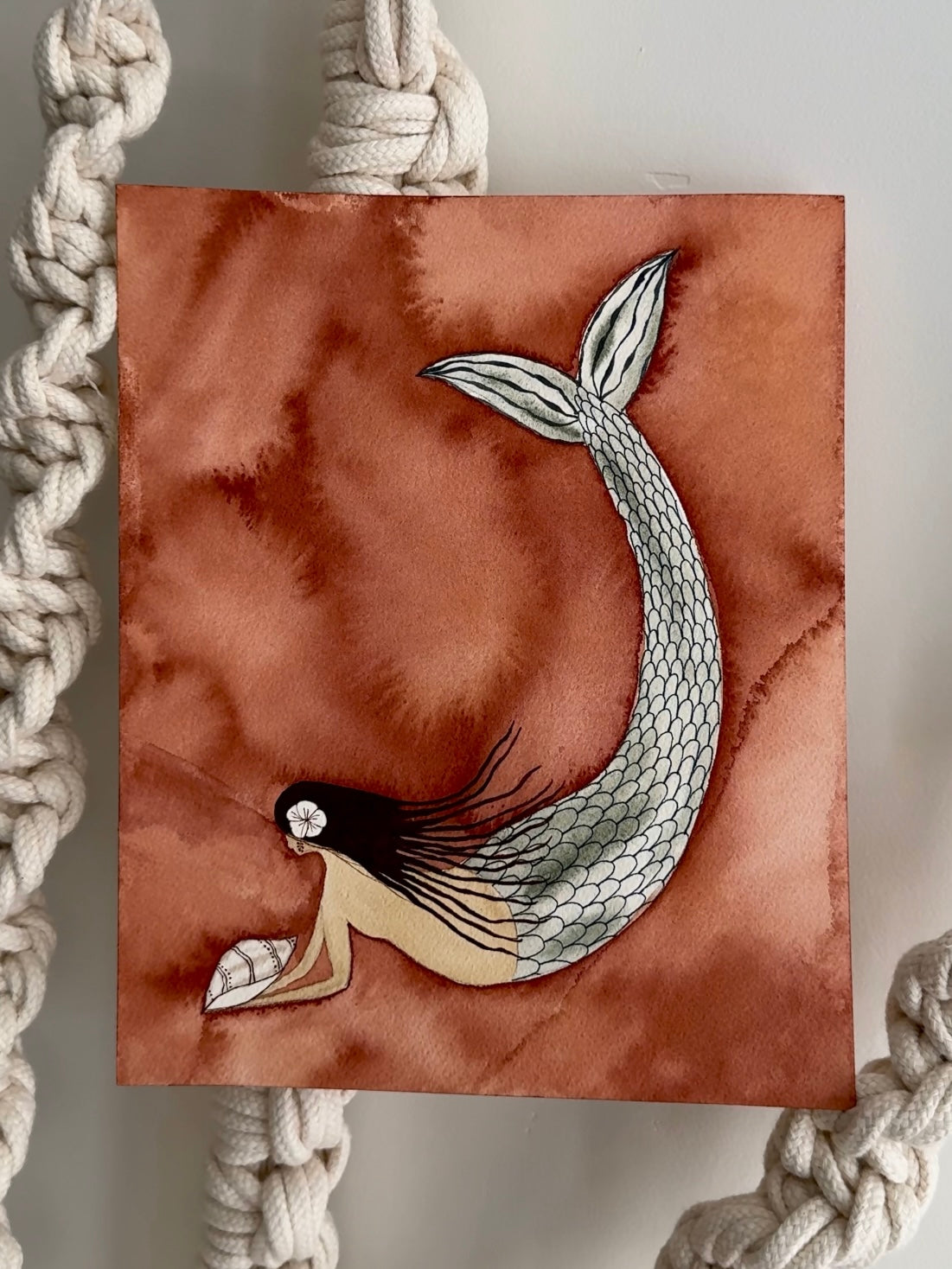 Mermaid Watercolor Original