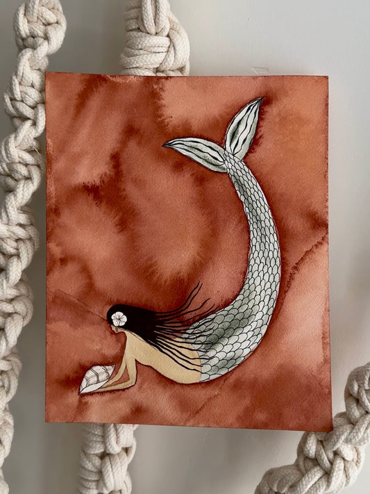 Mermaid Watercolor Original