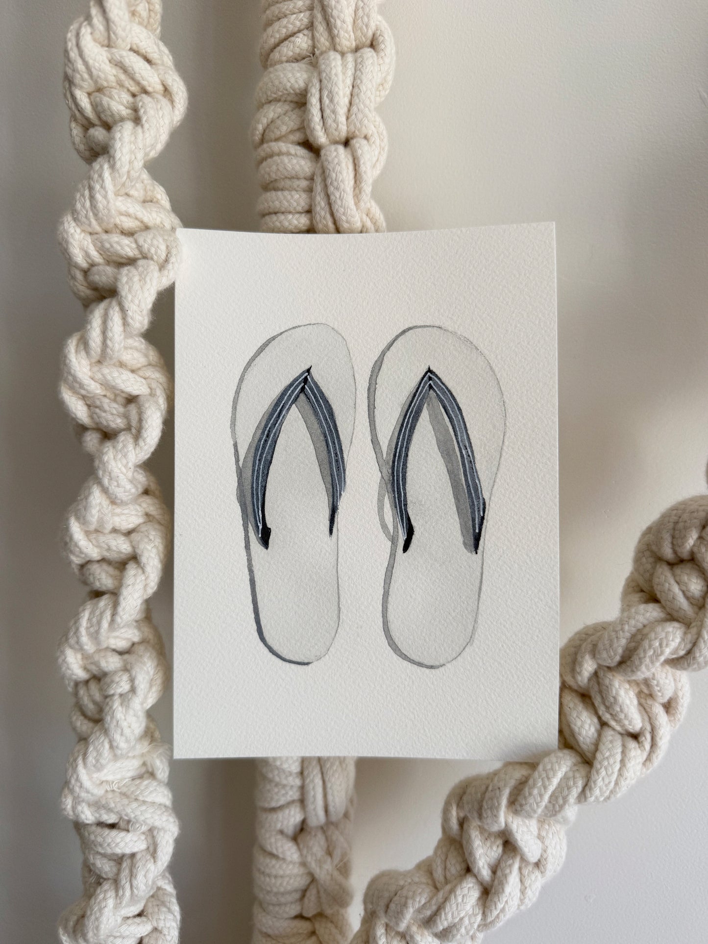 Flip Flop watercolor original art